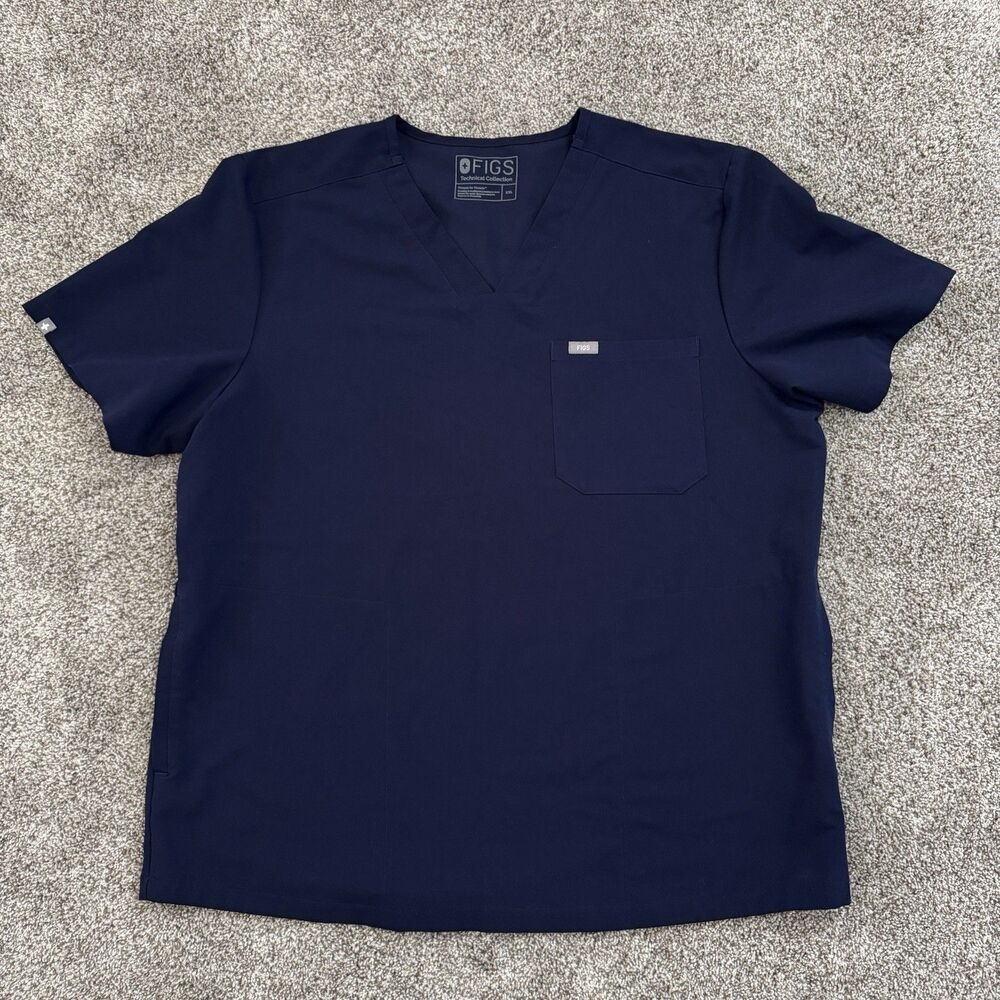 FIGS Chisec Three-Pocket Scrub Top TM3000 Navy Blue Men’s Size XXL 2XL